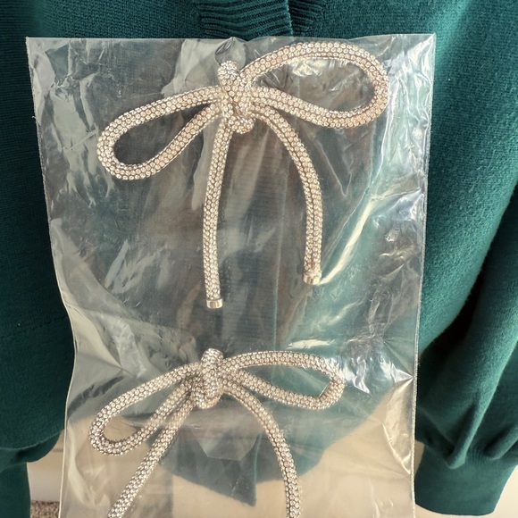 EXPRESS V-Neck Embellished
Bow Cardigan - Teal Size M NWT - Picture 5 of 6